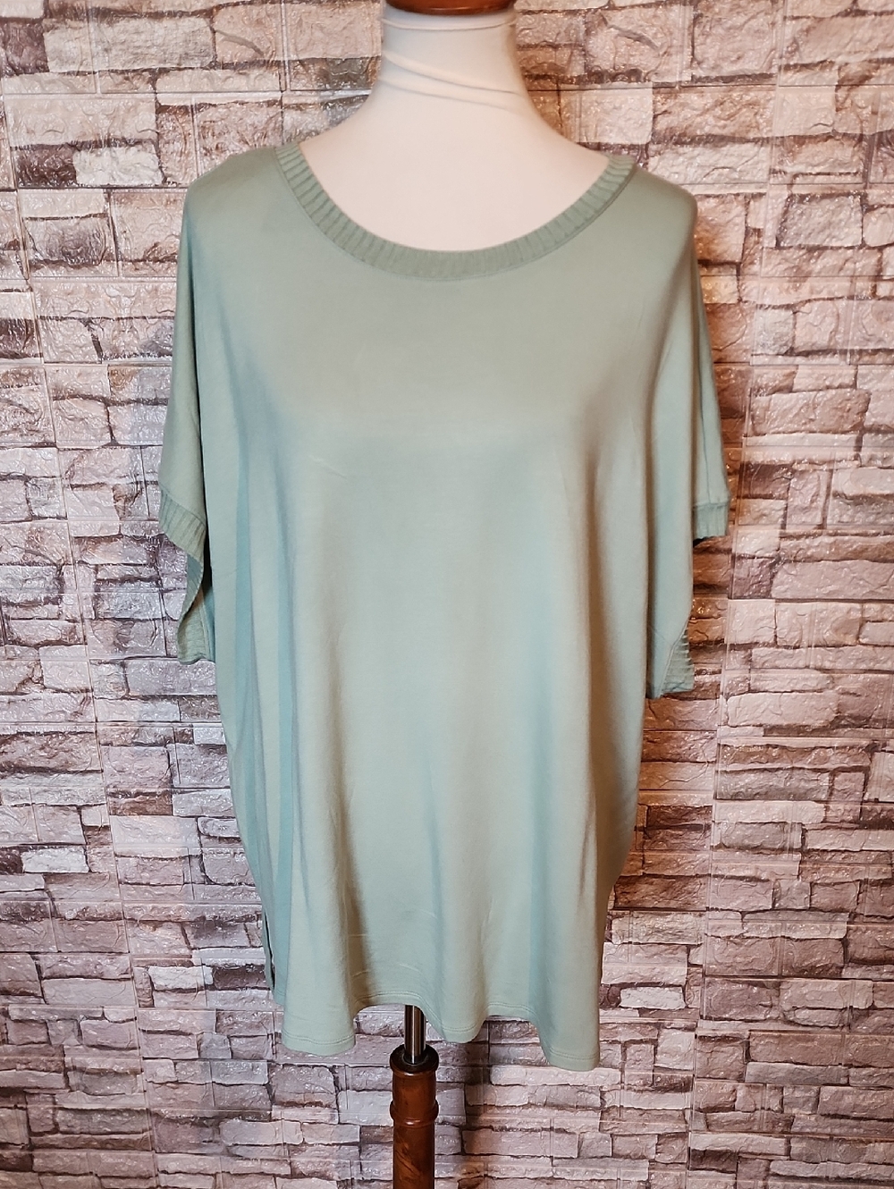 Lane Bryant Light Green Women’s Relaxed Short Sleeve Top Blouse Brand New